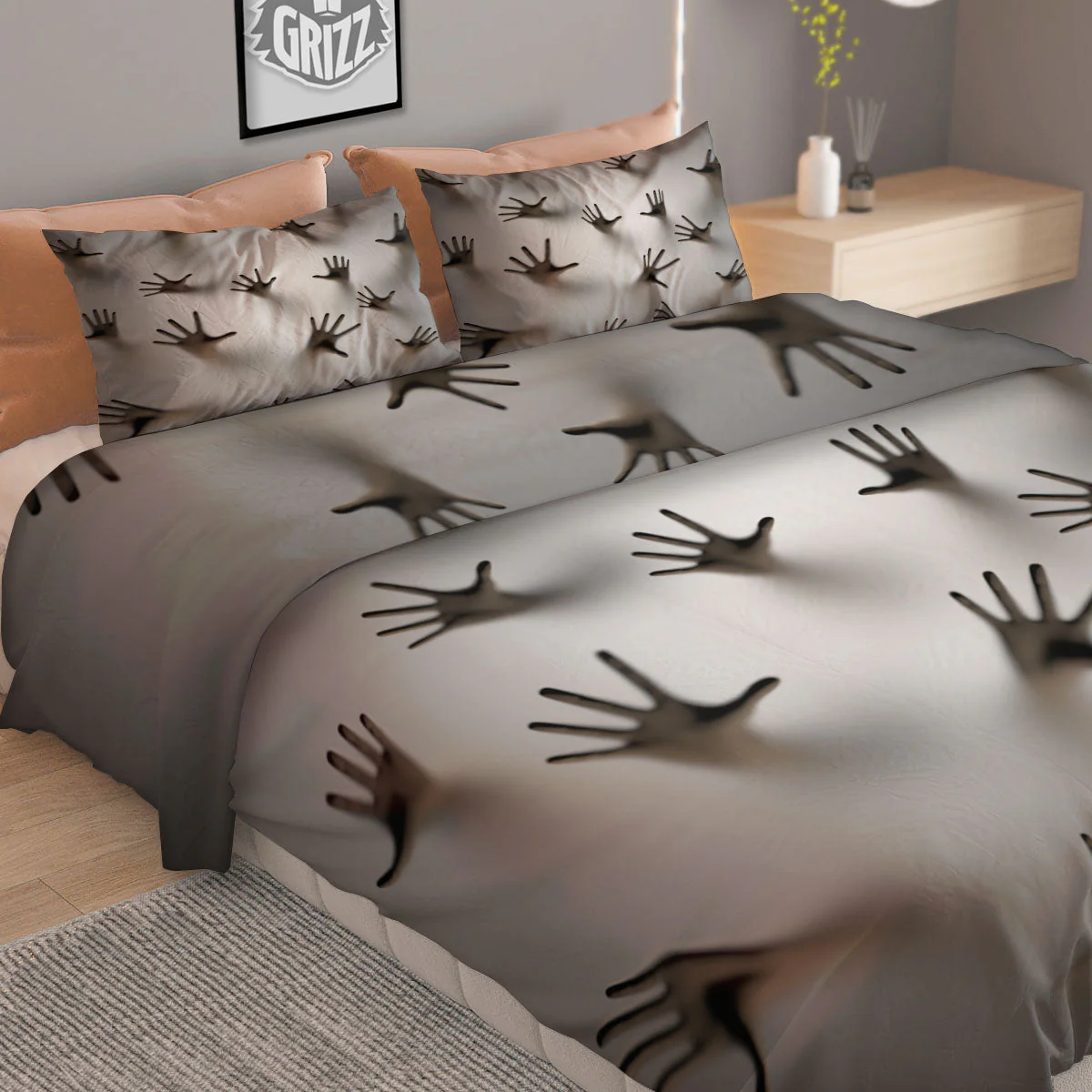 3D Scary Ghost Print Duvet Cover Bedding Set - Image 2