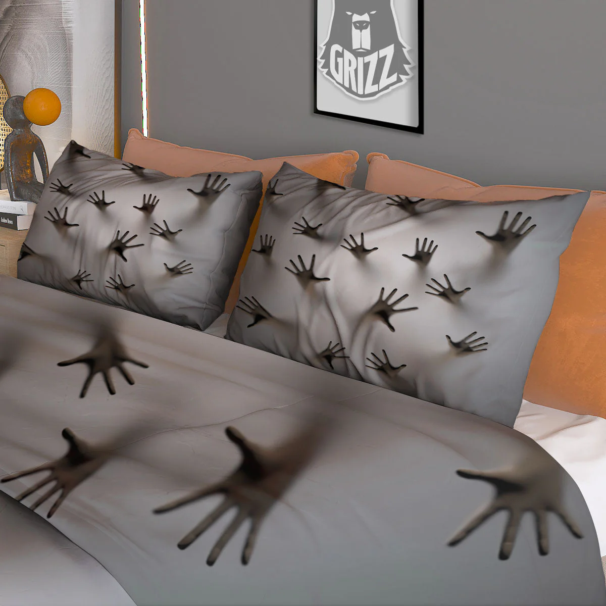 3D Scary Ghost Print Duvet Cover Bedding Set - Image 3