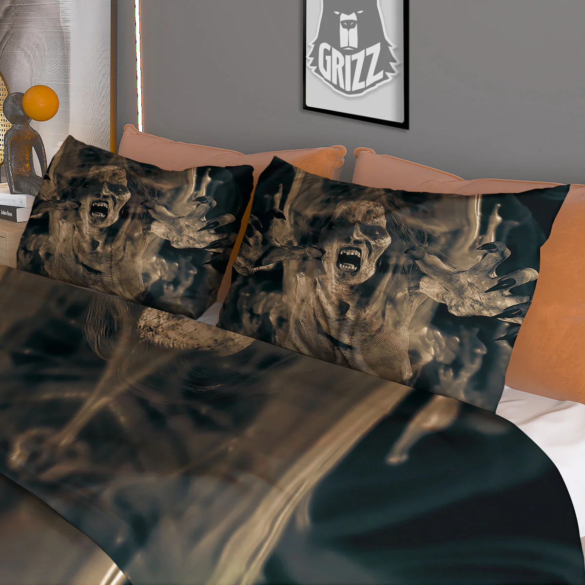 3D Screaming Ghost Horror Print Duvet Cover Bedding Set - Image 3