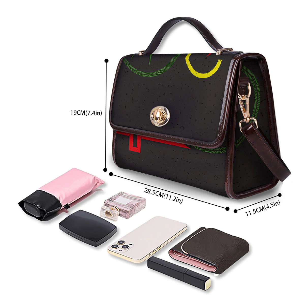 420 Rasta Print Women's Satchel Bag - Image 4