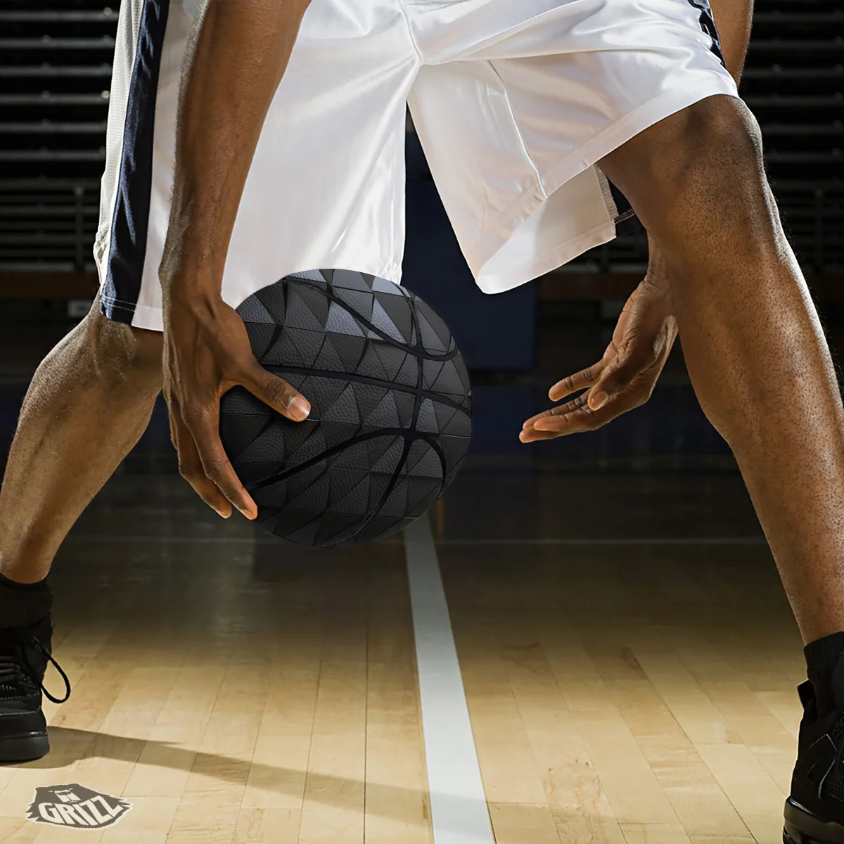 Abstract 3D Geometric Triangle Print Basketball - Image 3