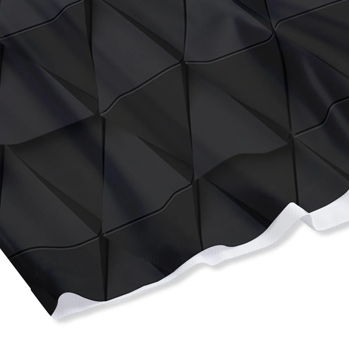 Abstract 3D Geometric Triangle Print Mesh Shorts - Image 4