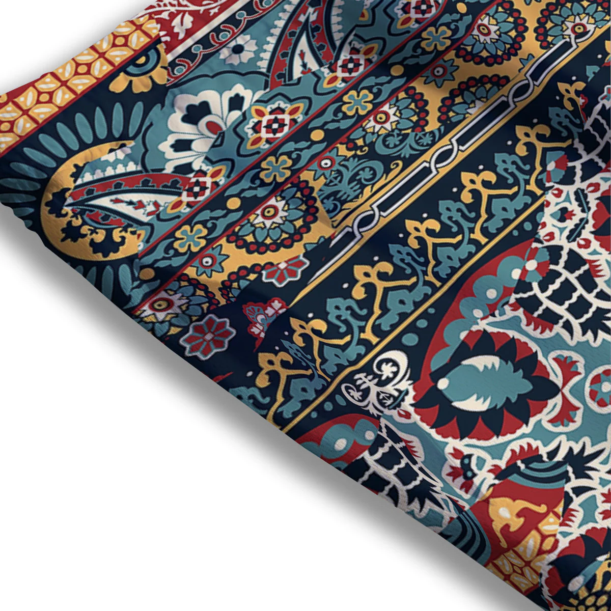 Abstract Arabian Paisley Print Mesh Shorts - Image 3