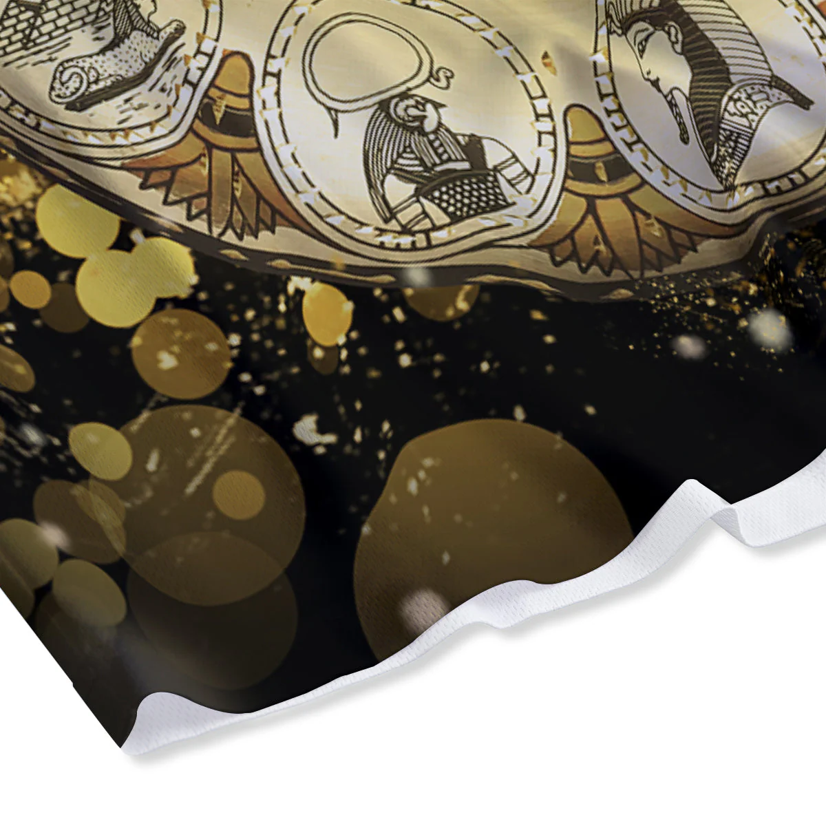 Abstract Cleopatra Print Mesh Shorts - Image 4