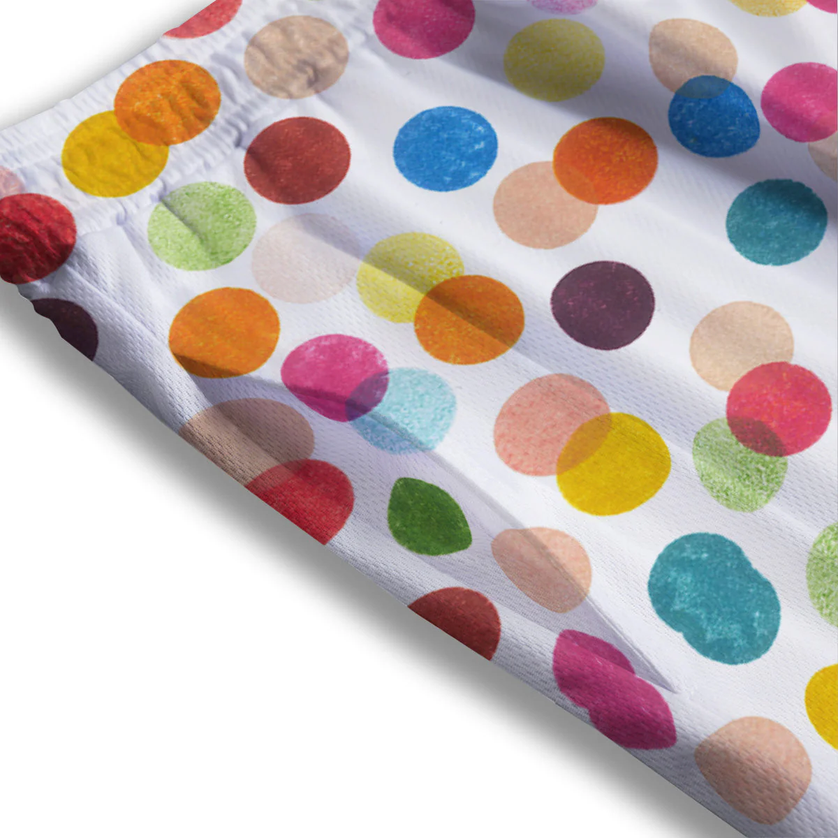 Abstract Colorful Polka Dots Print Pattern Mesh Shorts - Image 3