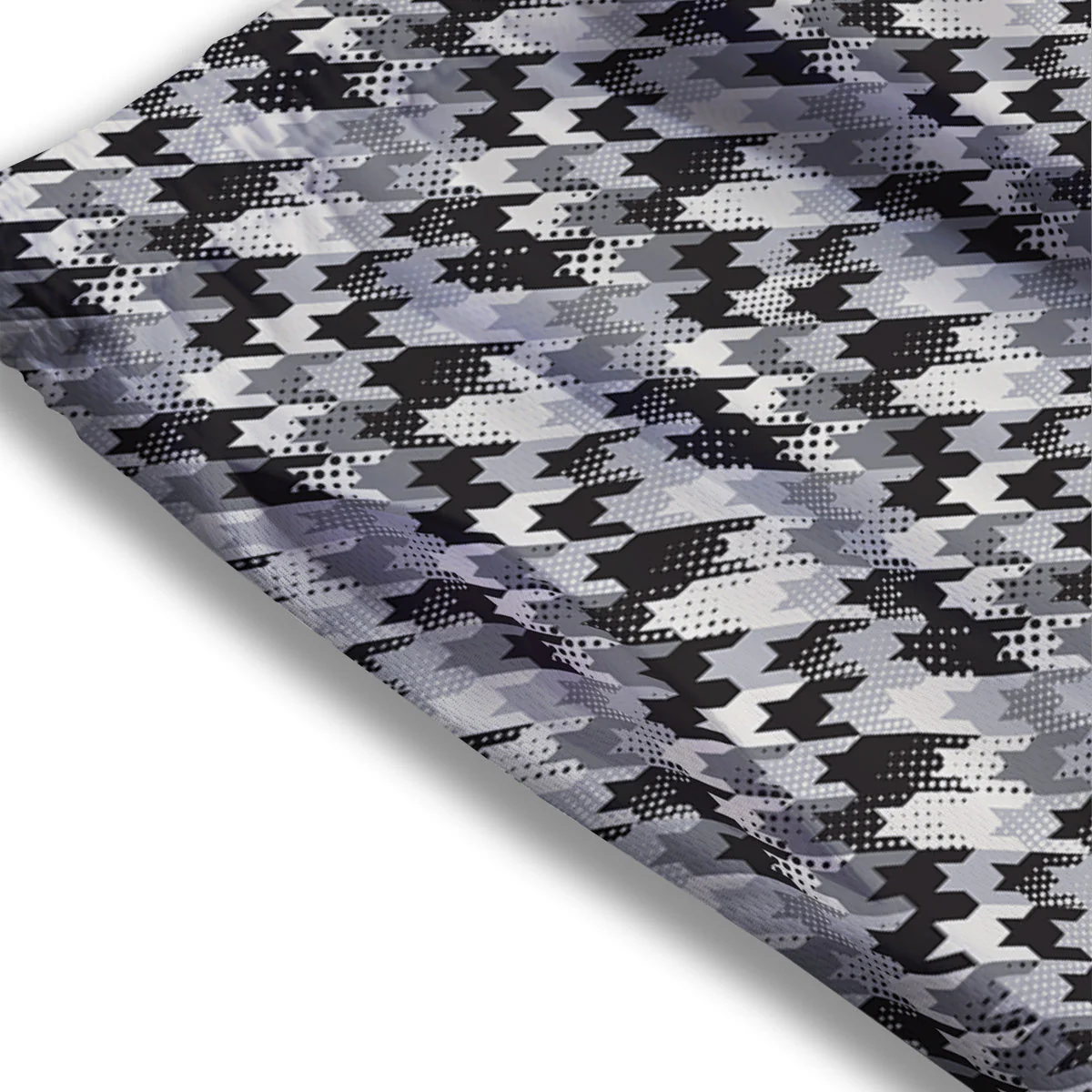 Abstract Houndstooth And Dots Print Pattern Mesh Shorts - Image 3