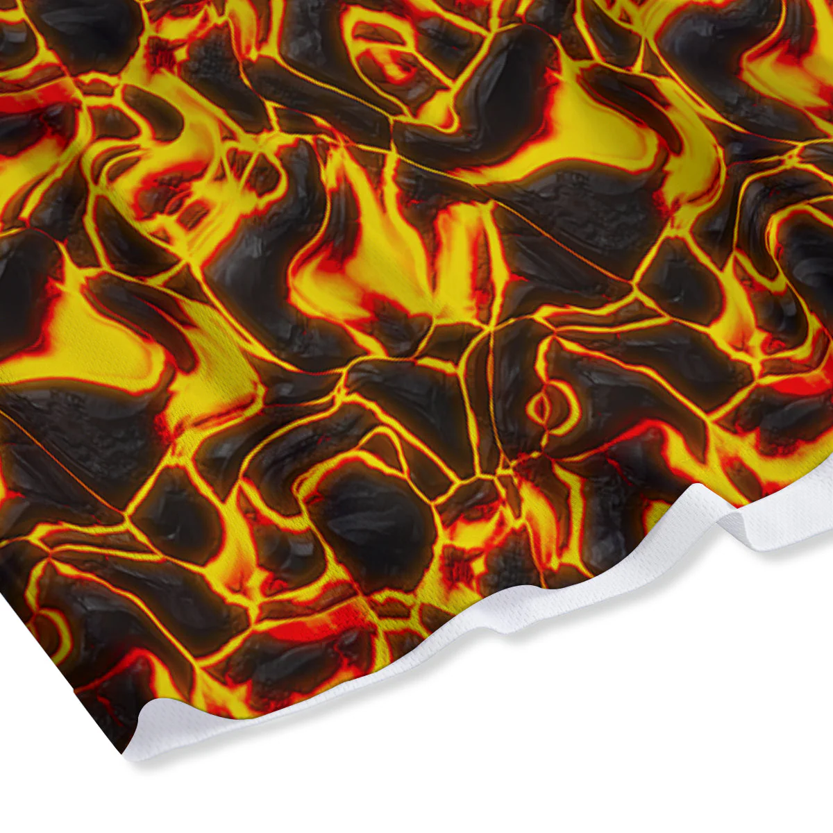 Abstract Lava And Fire Texture Print Mesh Shorts - Image 4
