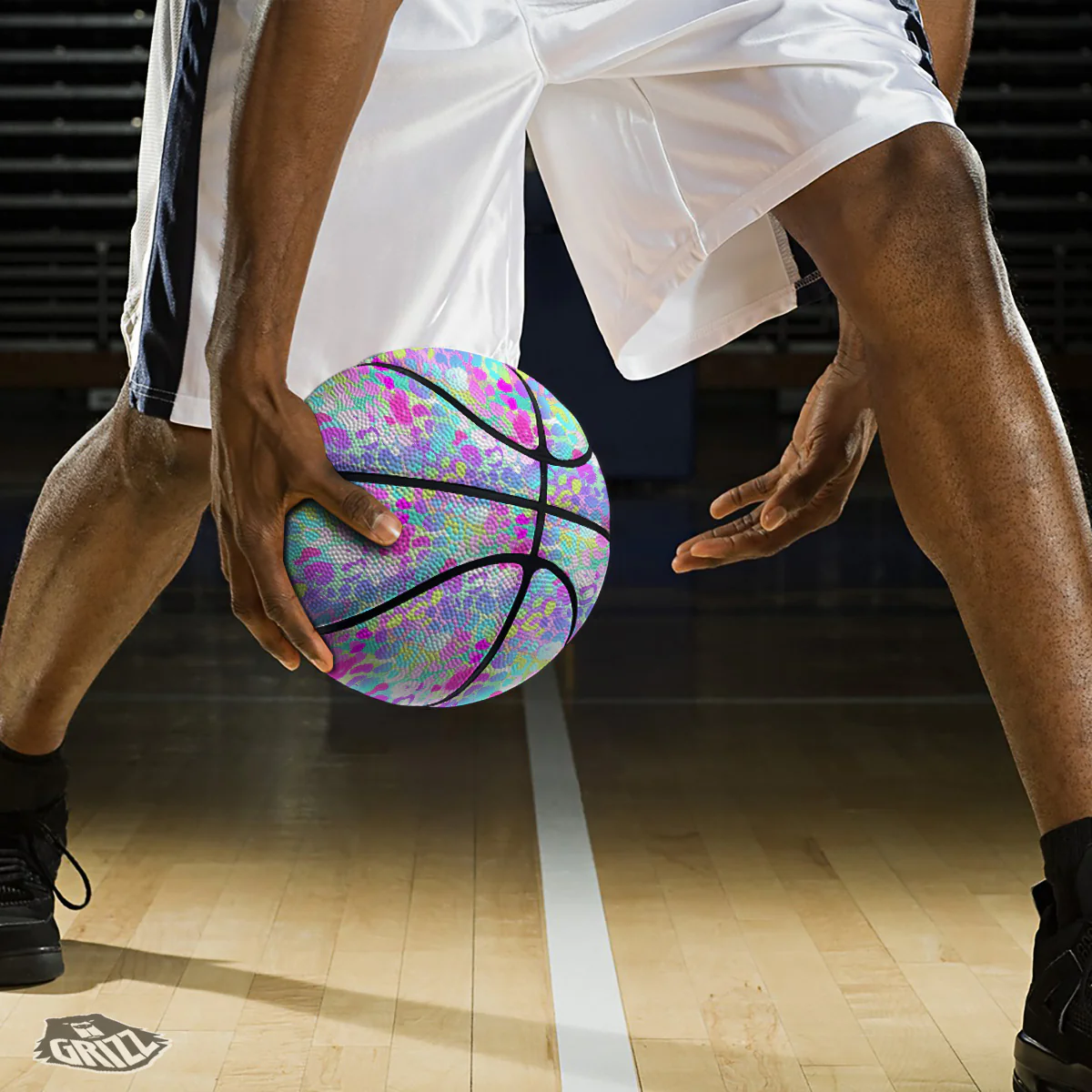 Abstract Leopard Tropical Pastel Print Pattern Basketball - Image 3