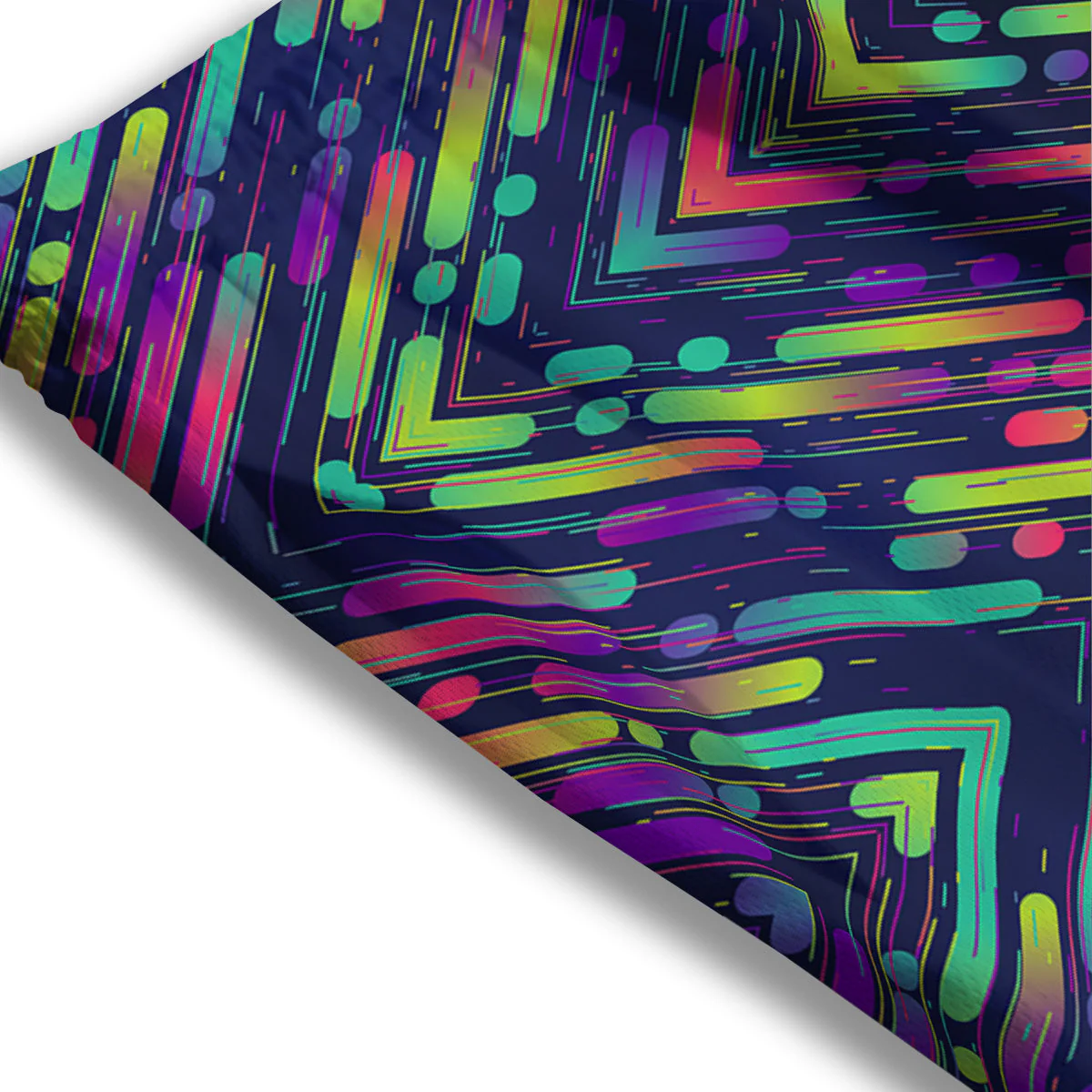 Abstract Neon Colorful Stripes Print Pattern Mesh Shorts - Image 3