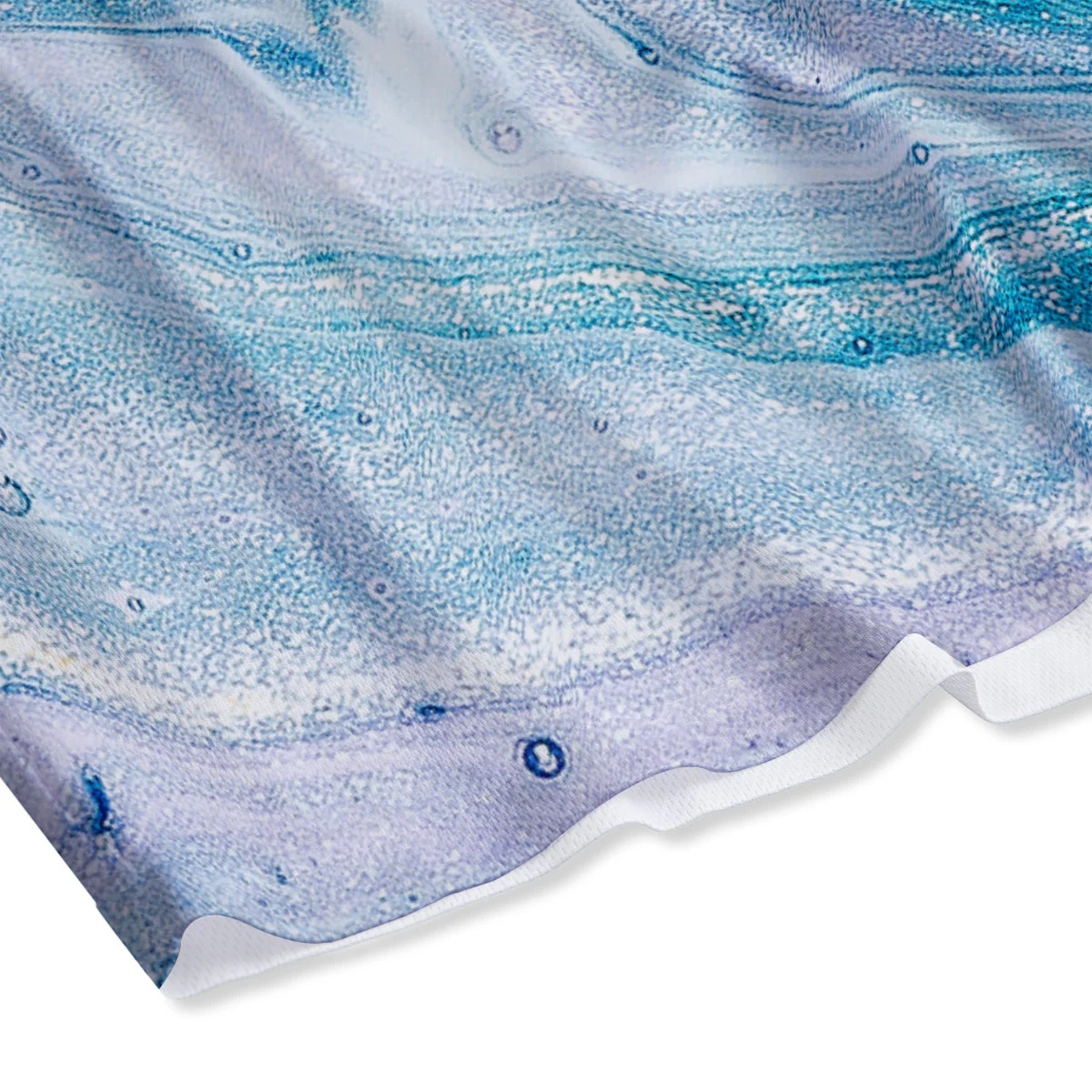 Abstract Ocean Marble Pink Blue Print Mesh Shorts - Image 4