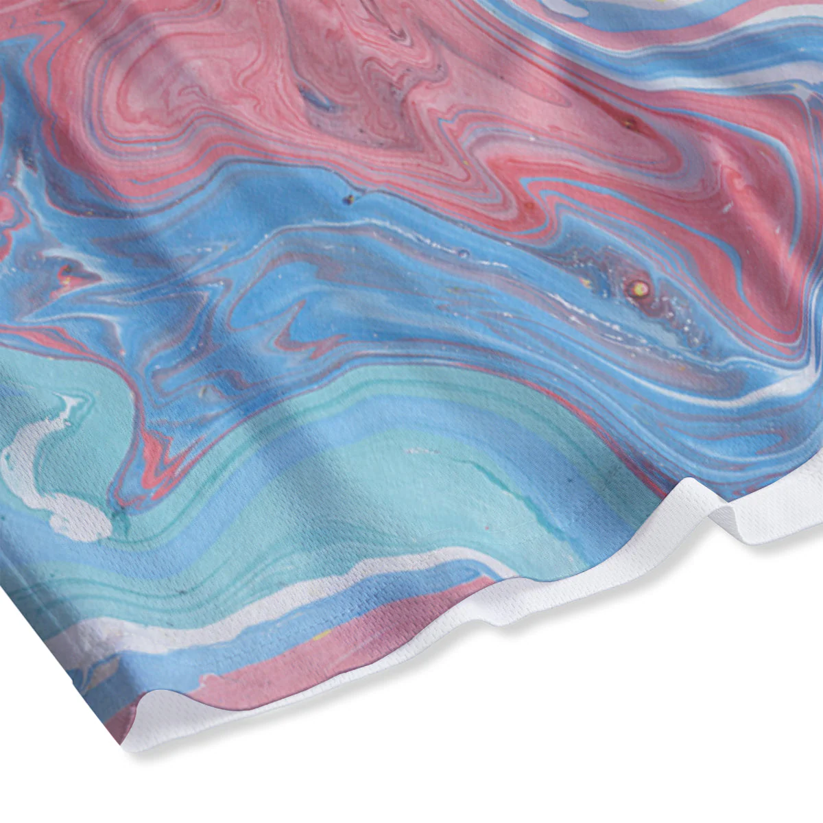 Abstract Pastel Texture Marble Print Mesh Shorts - Image 4