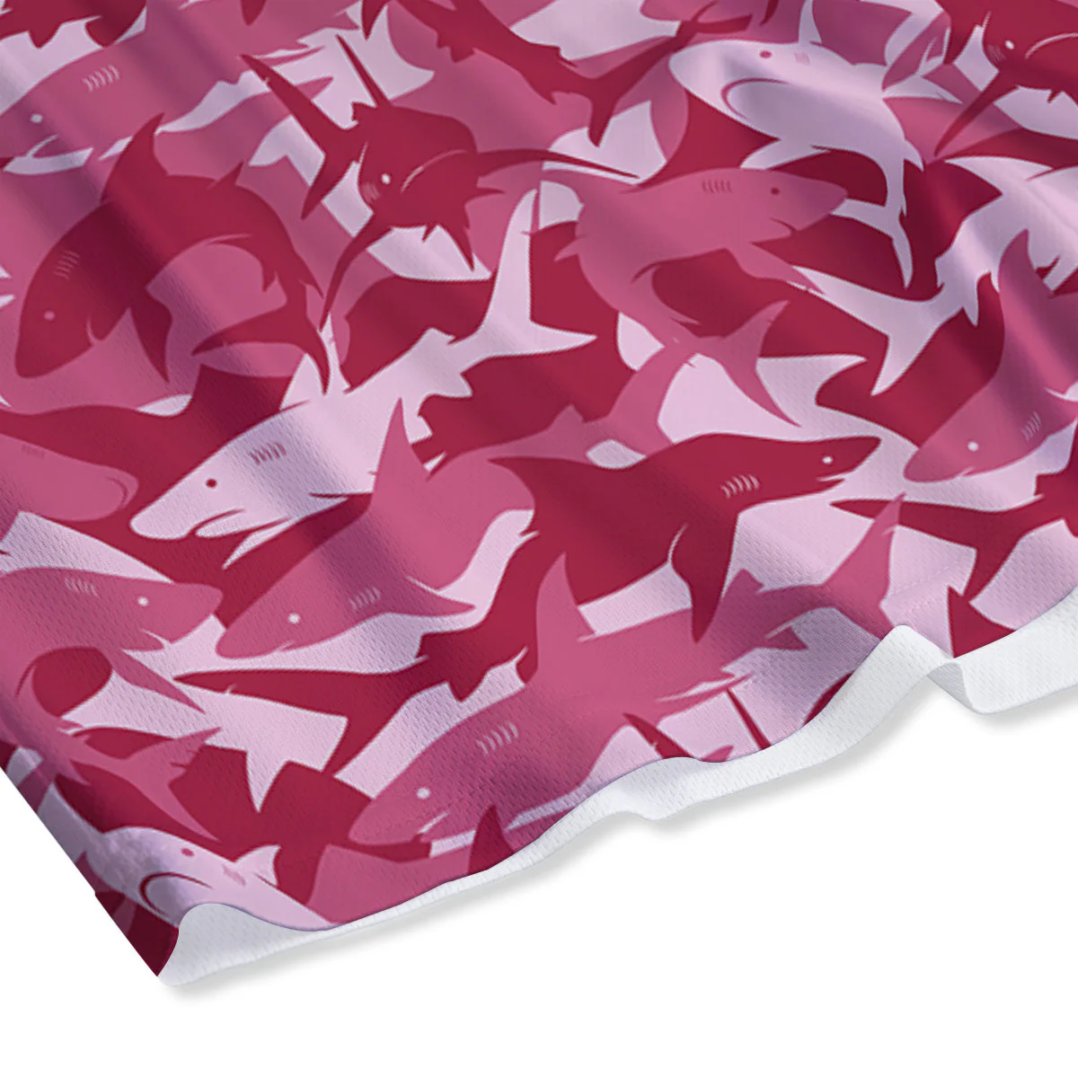Abstract Pink Shark Camo Print Pattern Mesh Shorts - Image 4