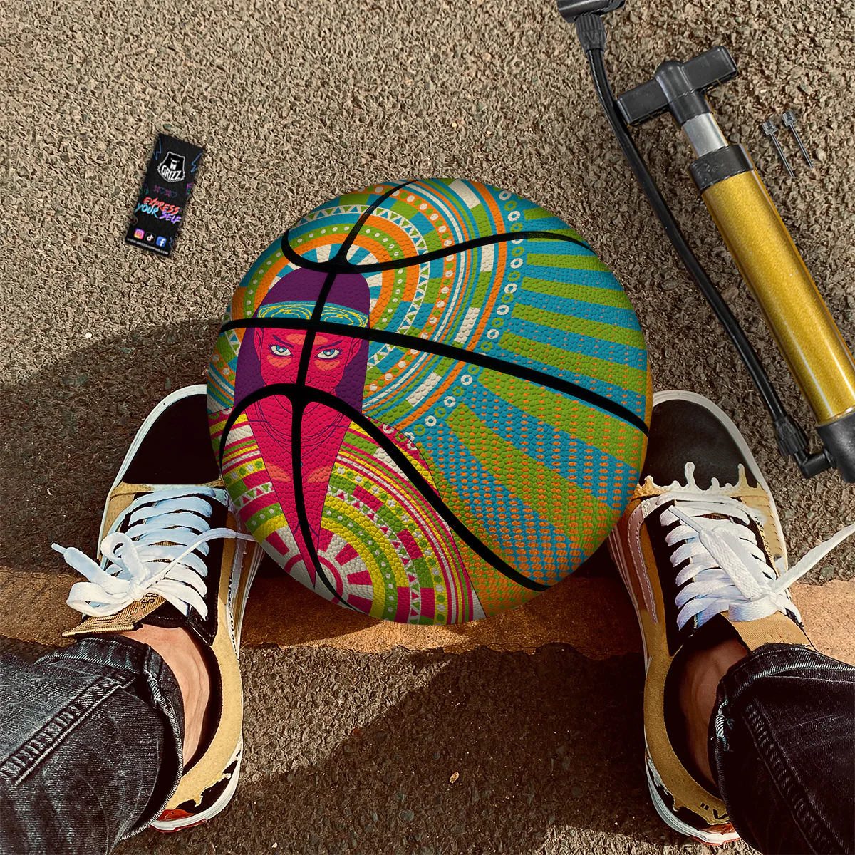 Abstract Psychedelic Women Print Basketball - Image 2