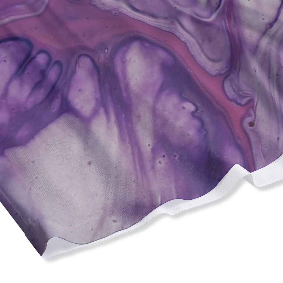 Abstract Purple Liquid Marble Print Mesh Shorts - Image 4