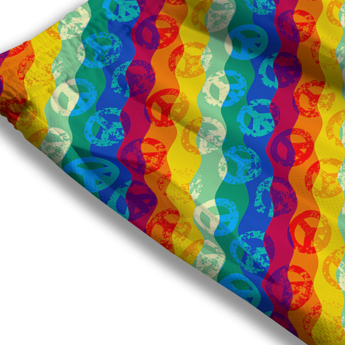 Abstract Rainbow Peace Signs And LGBT Print Pattern Mesh Shorts - Image 3