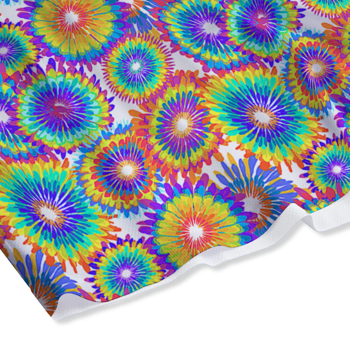 Abstract Sunflower Colorful Print Pattern Mesh Shorts - Image 4