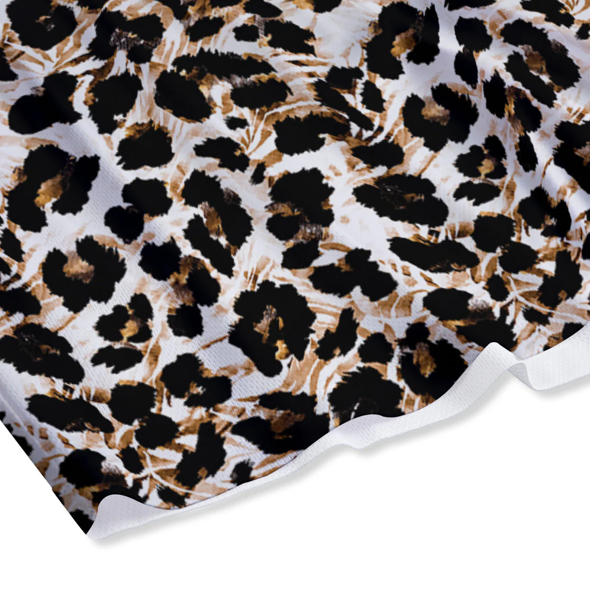 Abstract Watercolor Leopard Print Pattern Mesh Shorts - Image 4