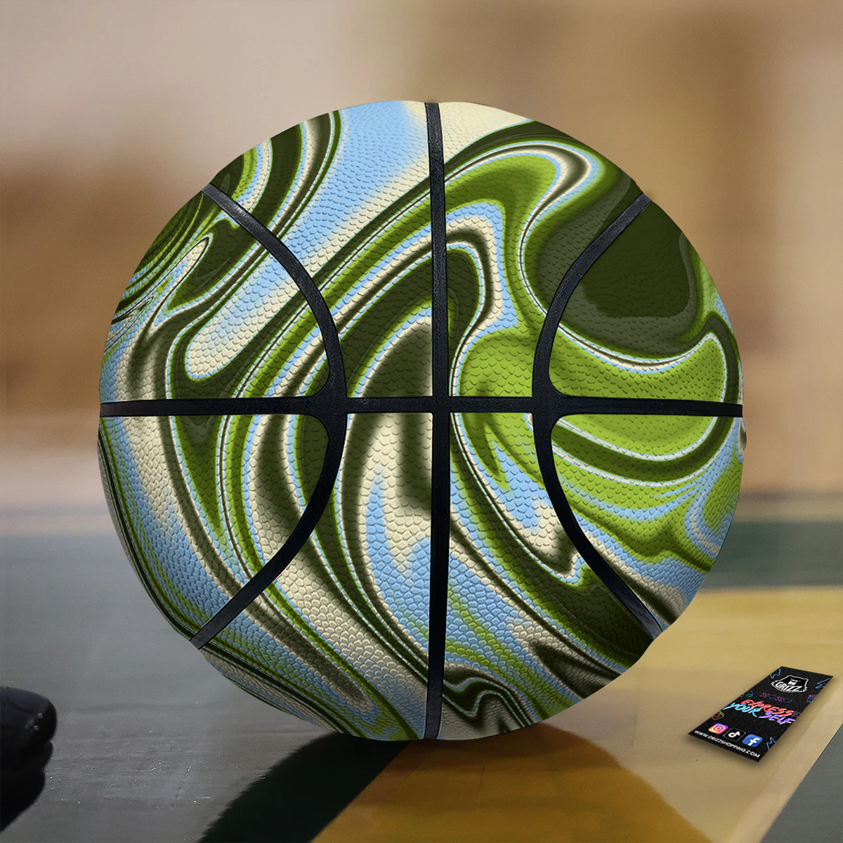 Acid Melt Green Print Basketball