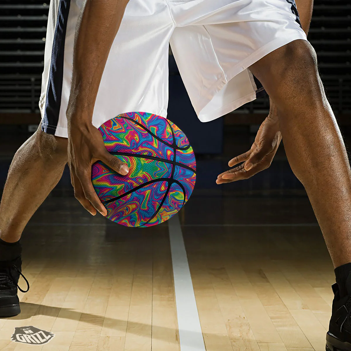 Acid Psychedelic Print Pattern Basketball - Image 3