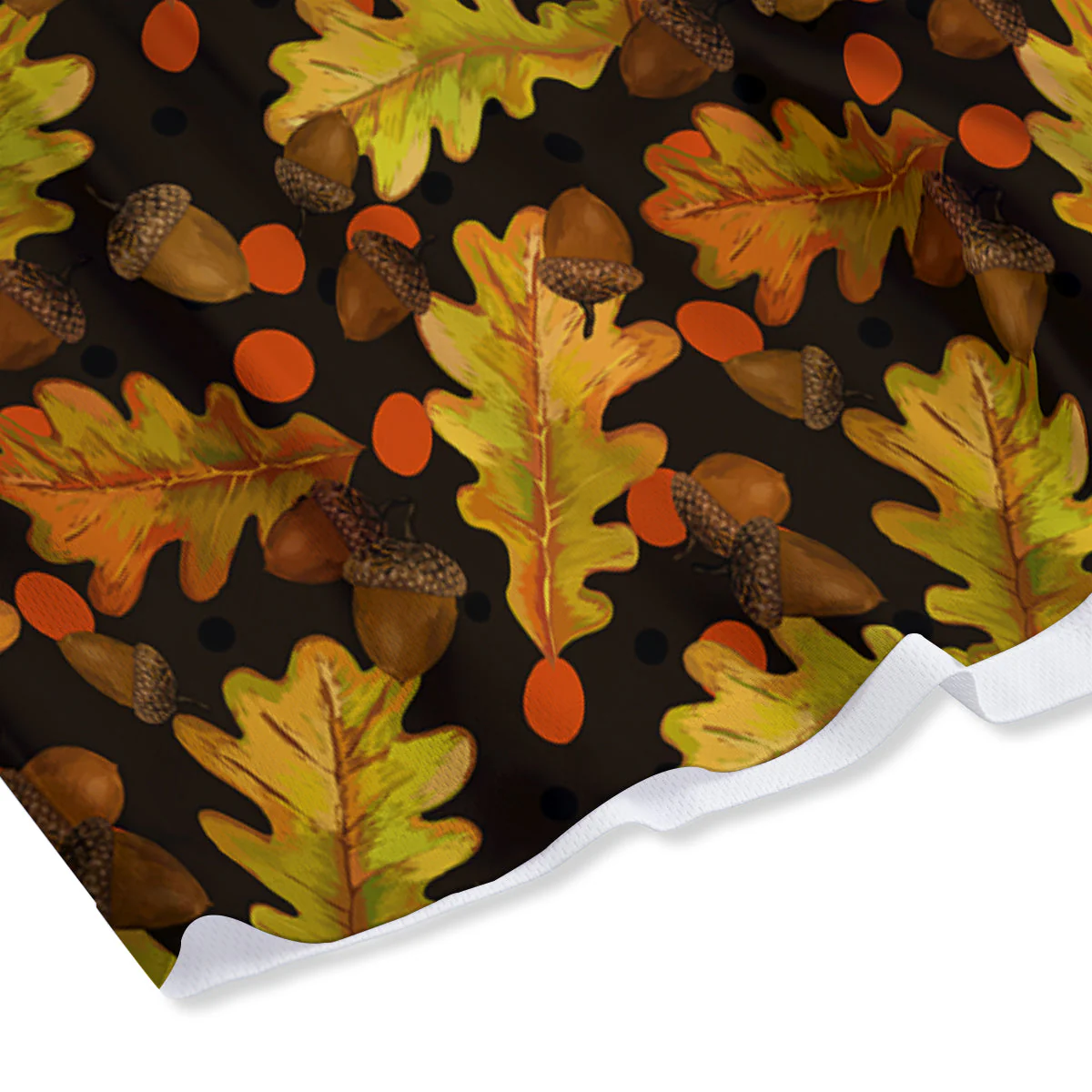Acorn Leaf Print Pattern Mesh Shorts - Image 4