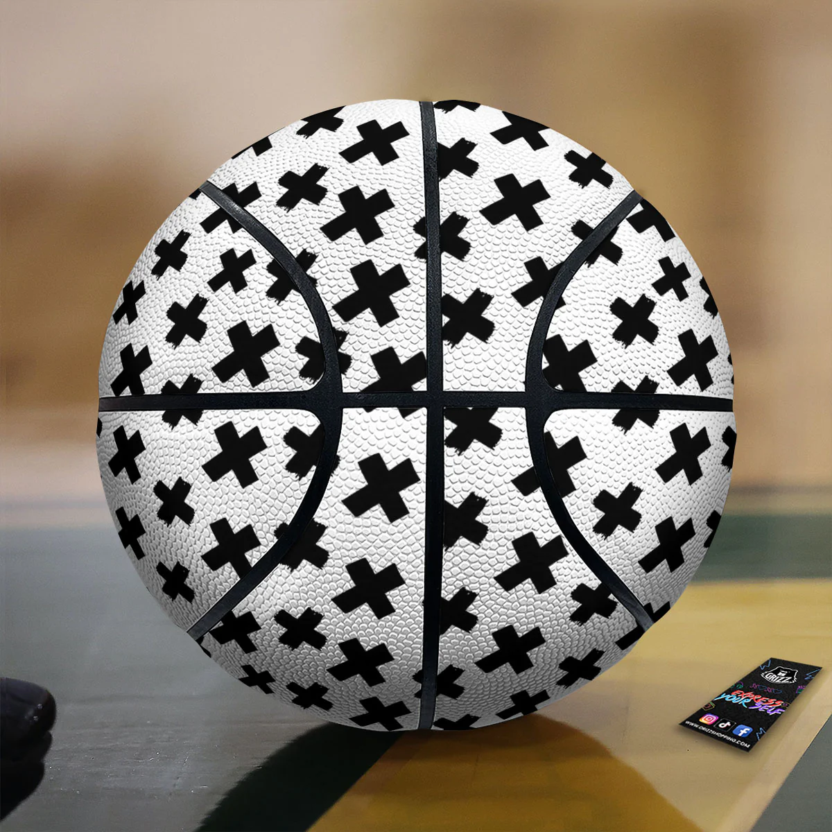 Add Sign Symbol Print Pattern Basketball