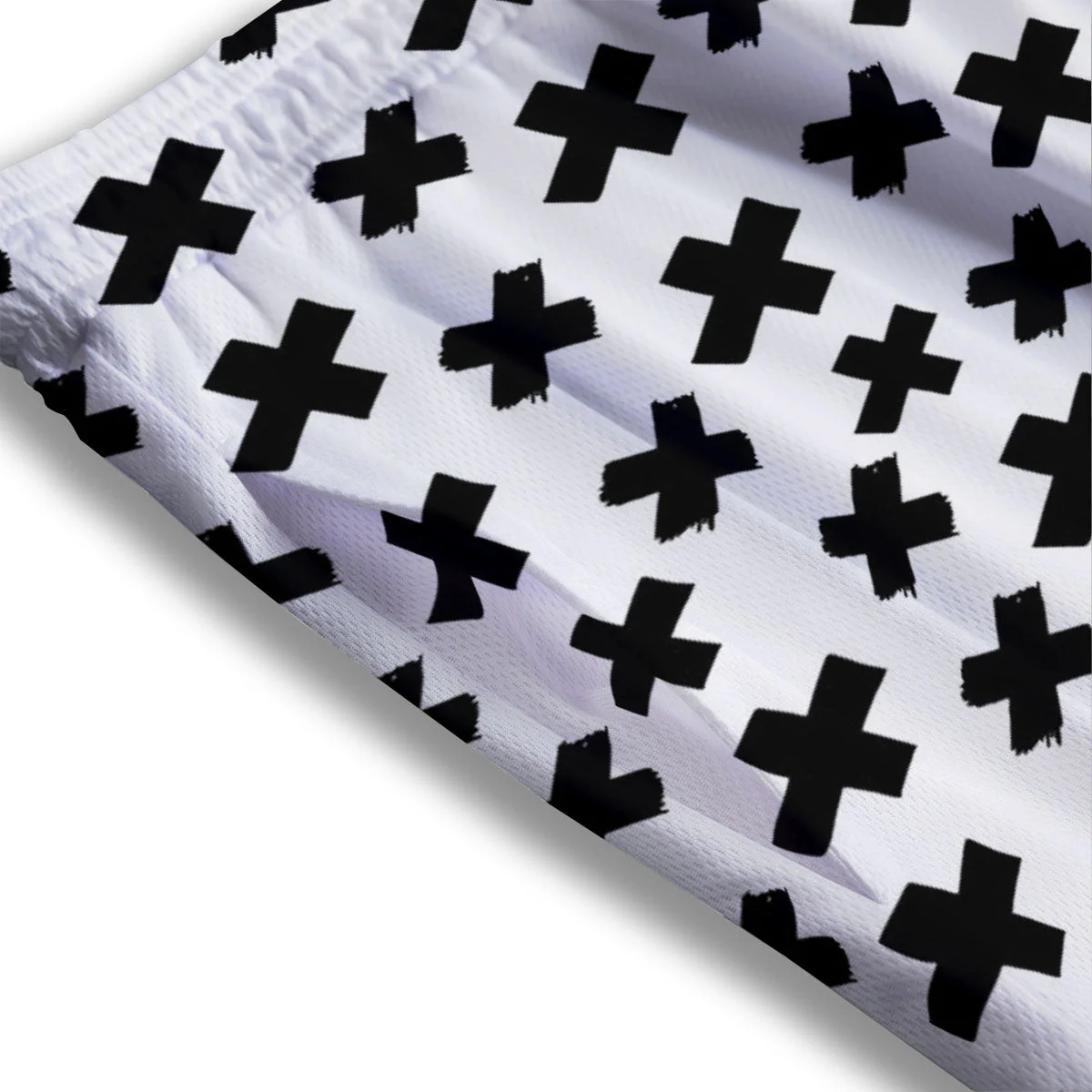 Add Sign Symbol Print Pattern Mesh Shorts - Image 3
