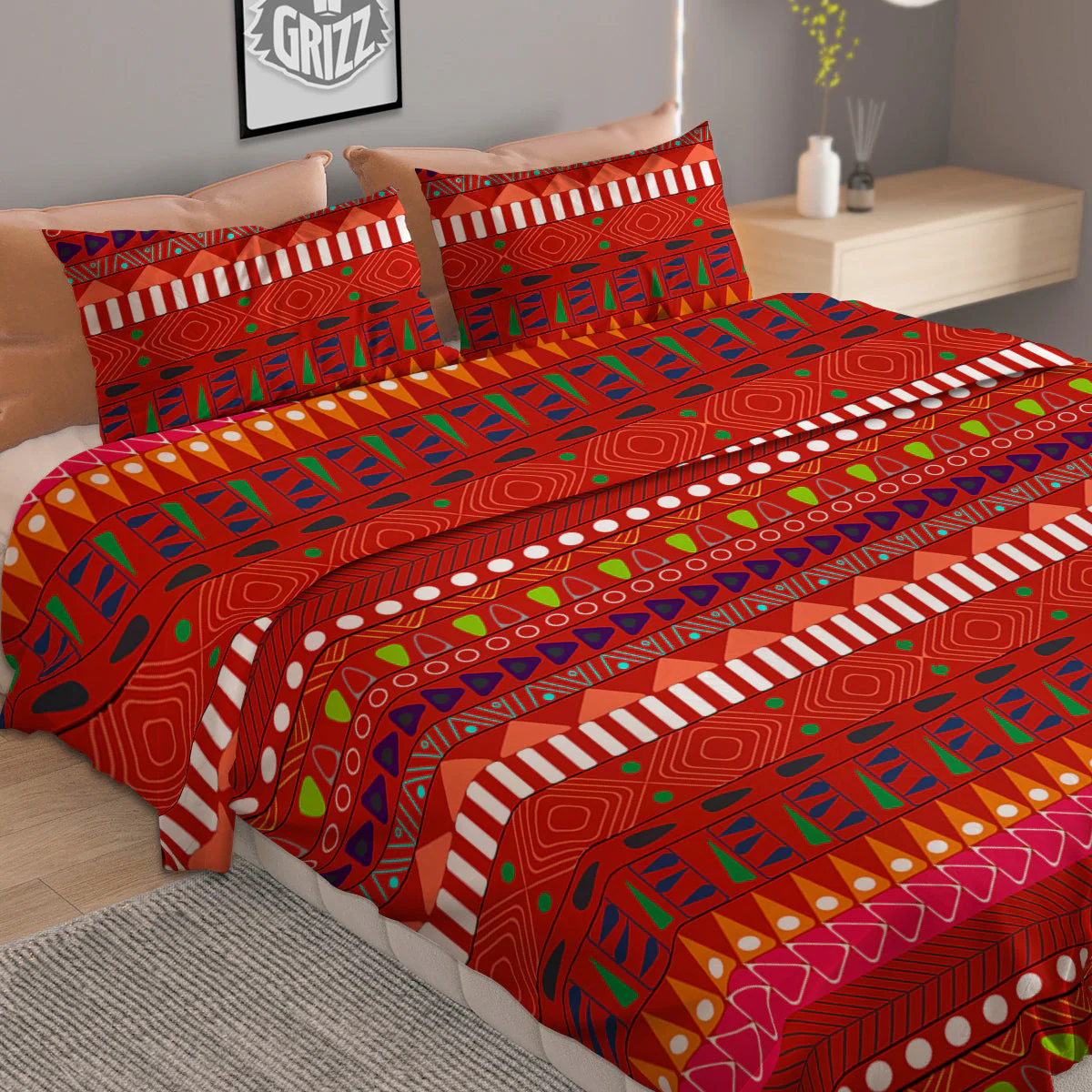 Adinkra Symbols West African Print Pattern Duvet Cover Bedding Set - Image 2