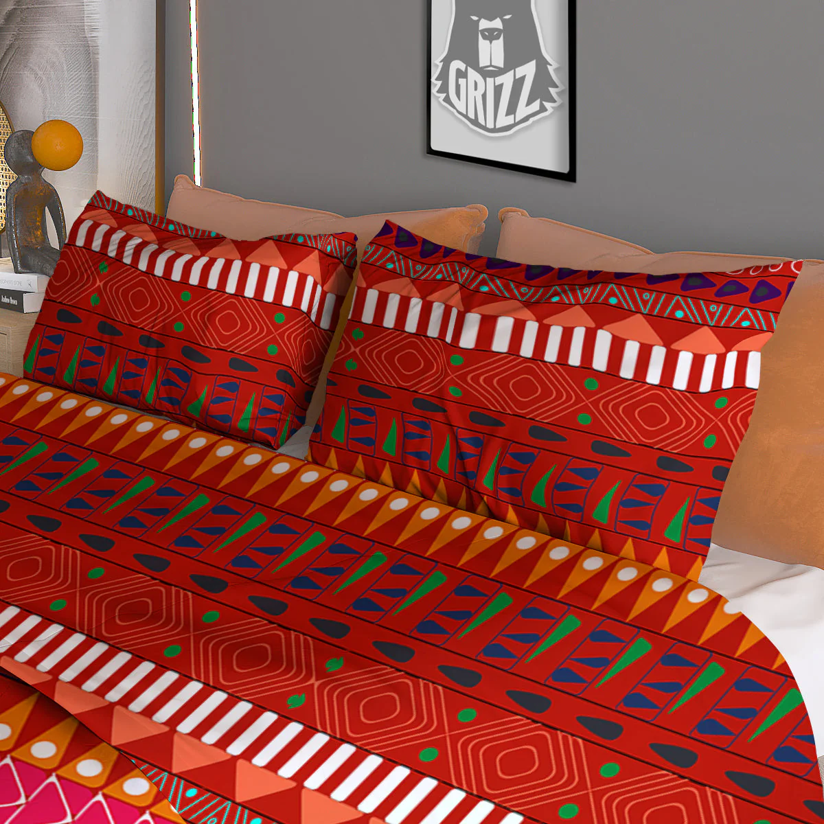 Adinkra Symbols West African Print Pattern Duvet Cover Bedding Set - Image 3