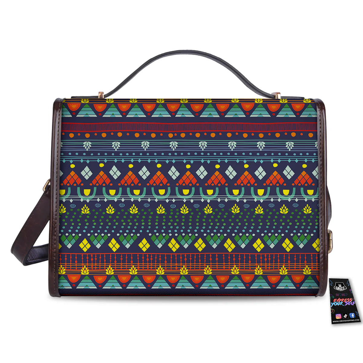 Adinkra Tribe African West Symbols Women's Satchel Bag - Image 2