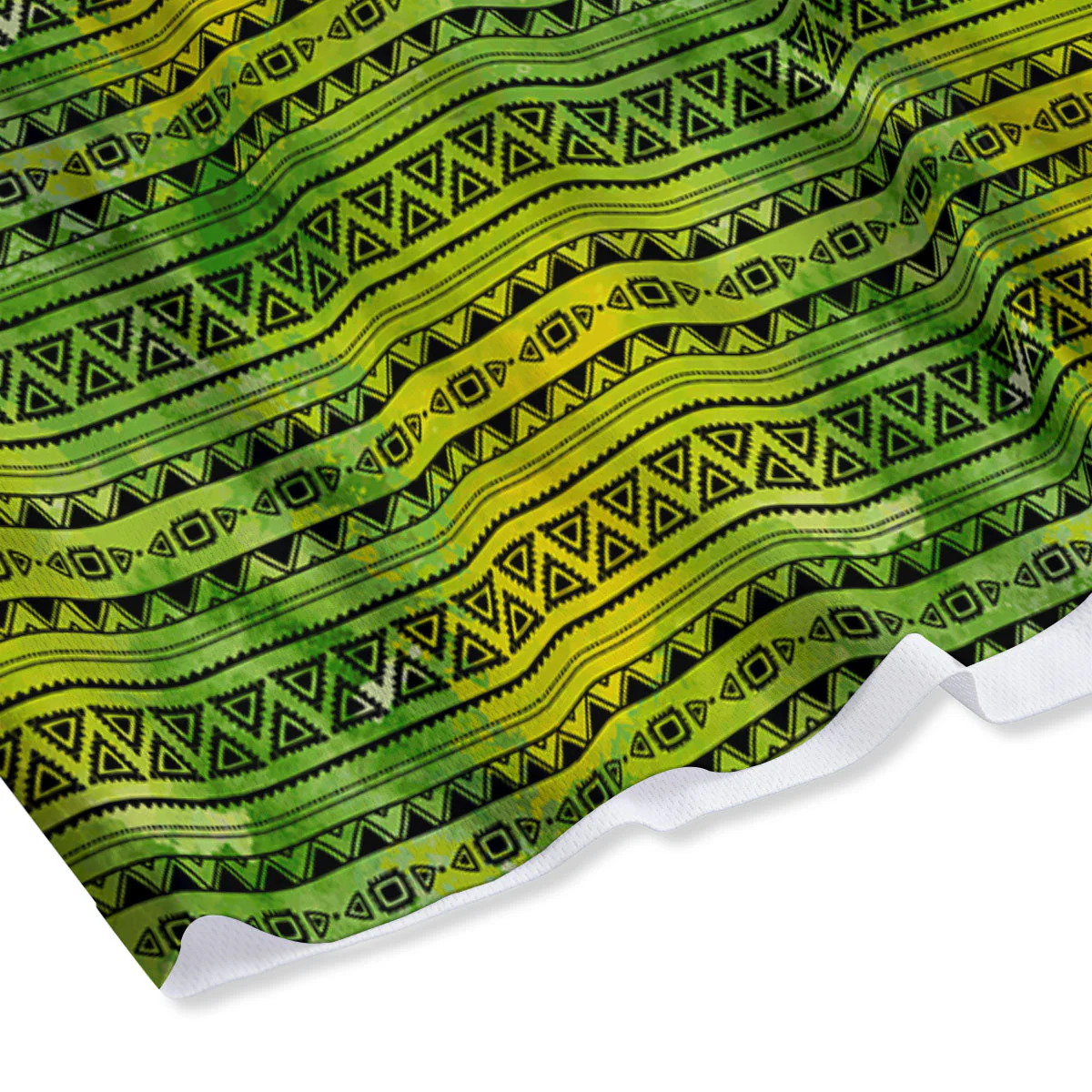 African Ethnic Green Print Mesh Shorts - Image 4