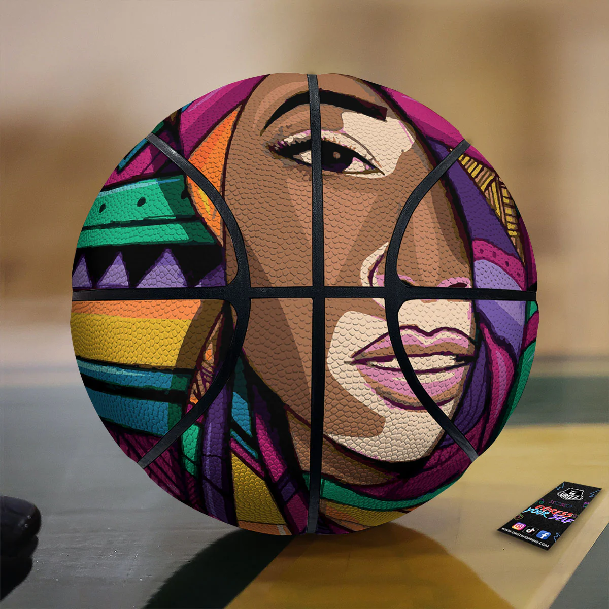 African Girl Art Print Basketball