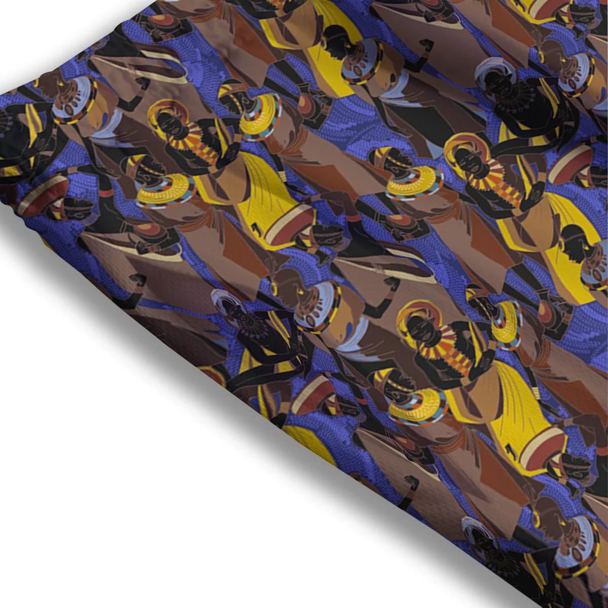 African Girl Art Print Pattern Mesh Shorts - Image 3