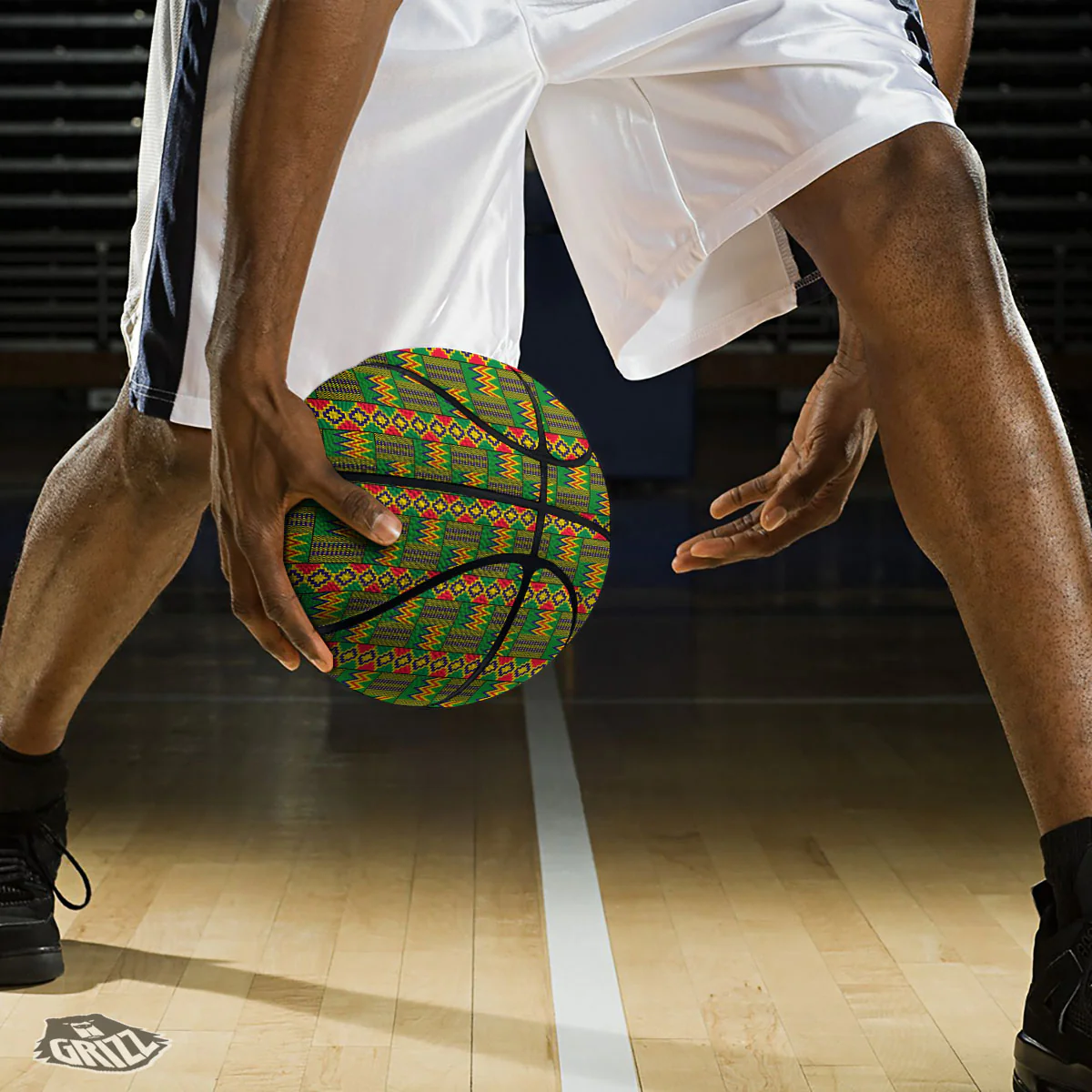 African Kente Print Pattern Basketball - Image 3