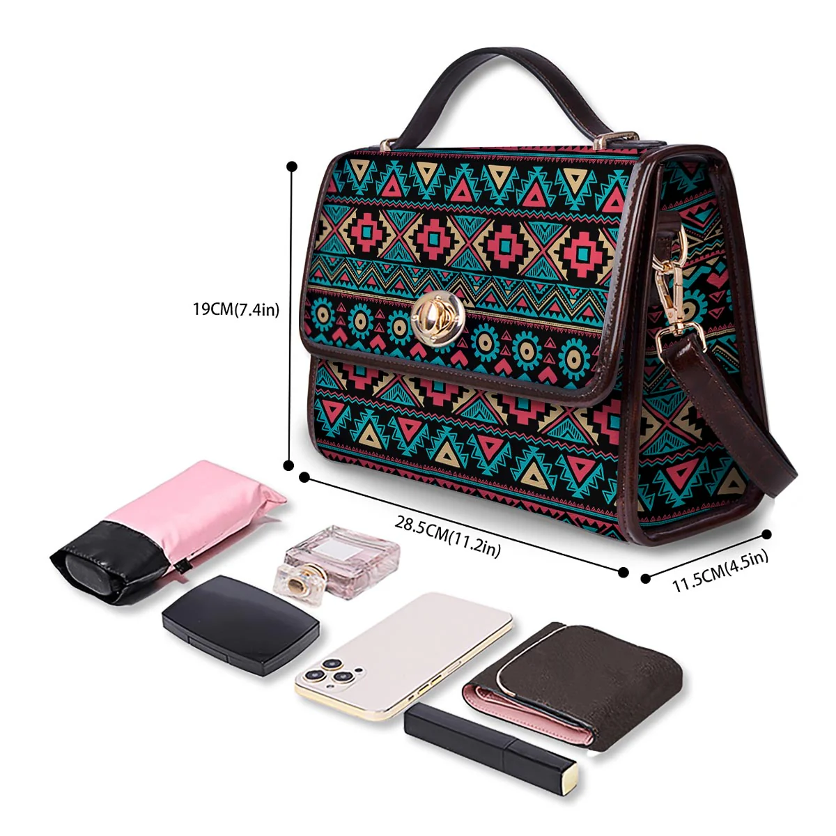 African Tribal Ethnic Print Pattern Women's Satchel Bag - Image 4