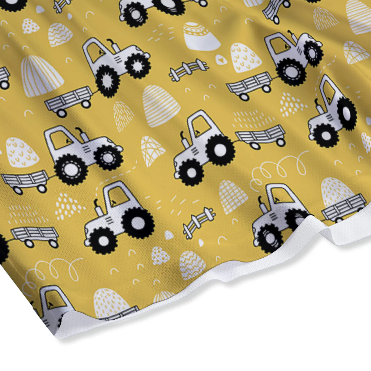 Agricultural Farming Tractor Print Pattern Mesh Shorts - Image 4