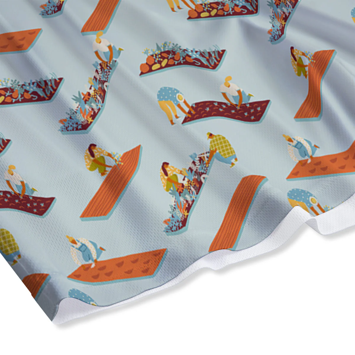 Agriculture Farming Cartoon Print Pattern Mesh Shorts - Image 4