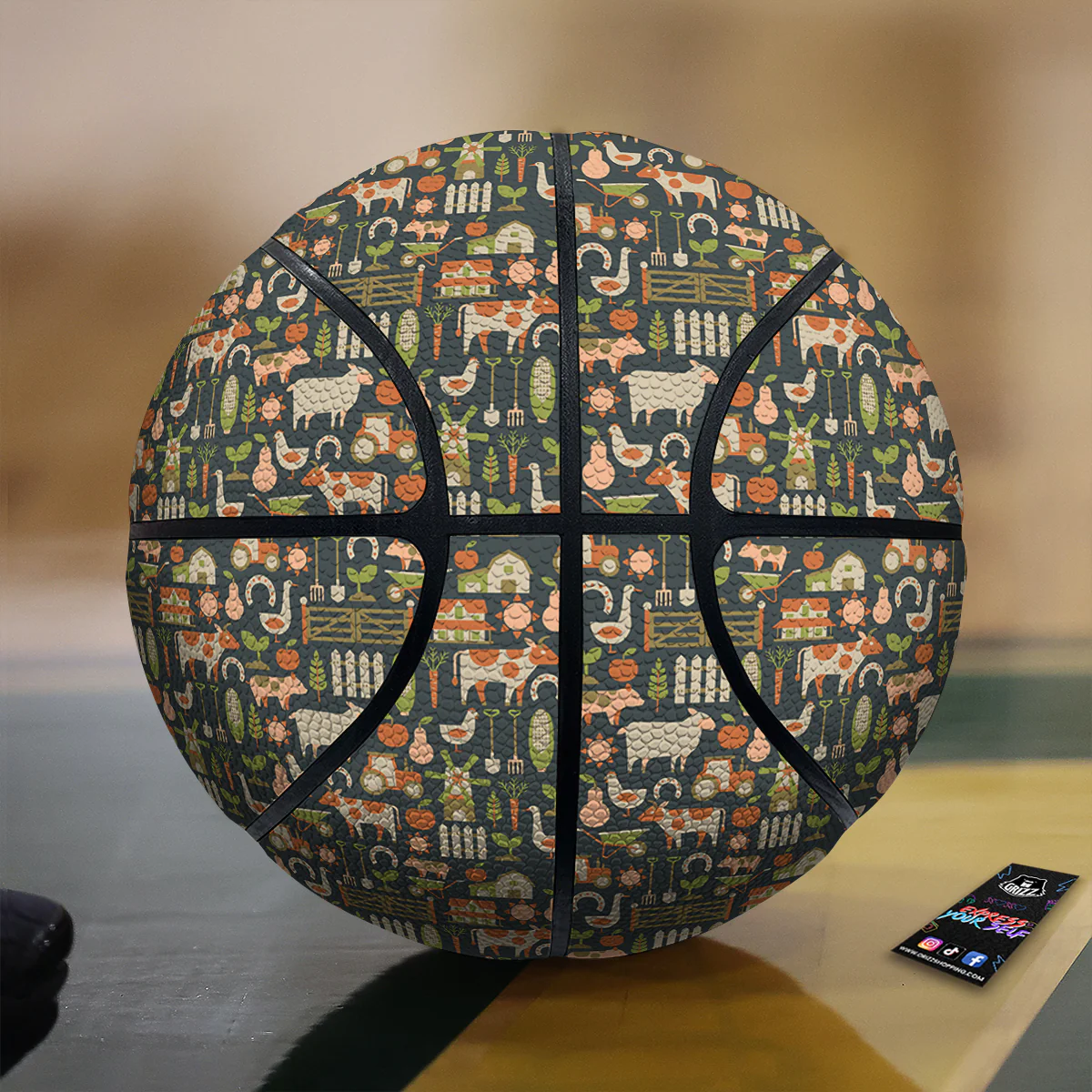 Agriculture Farming Print Pattern Basketball