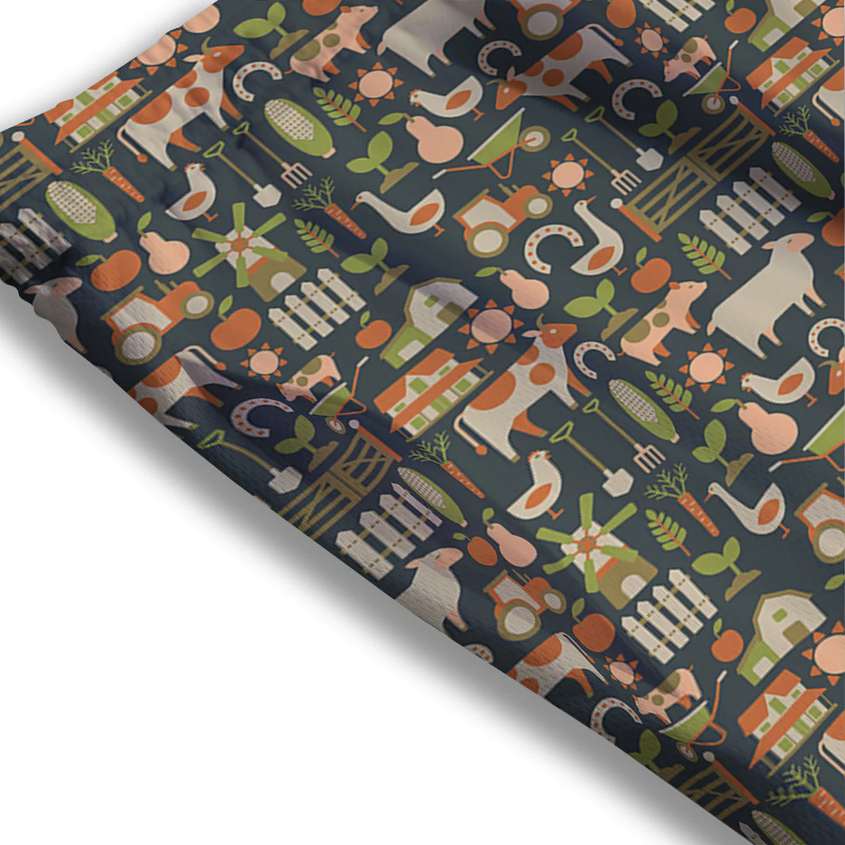 Agriculture Farming Print Pattern Mesh Shorts - Image 3
