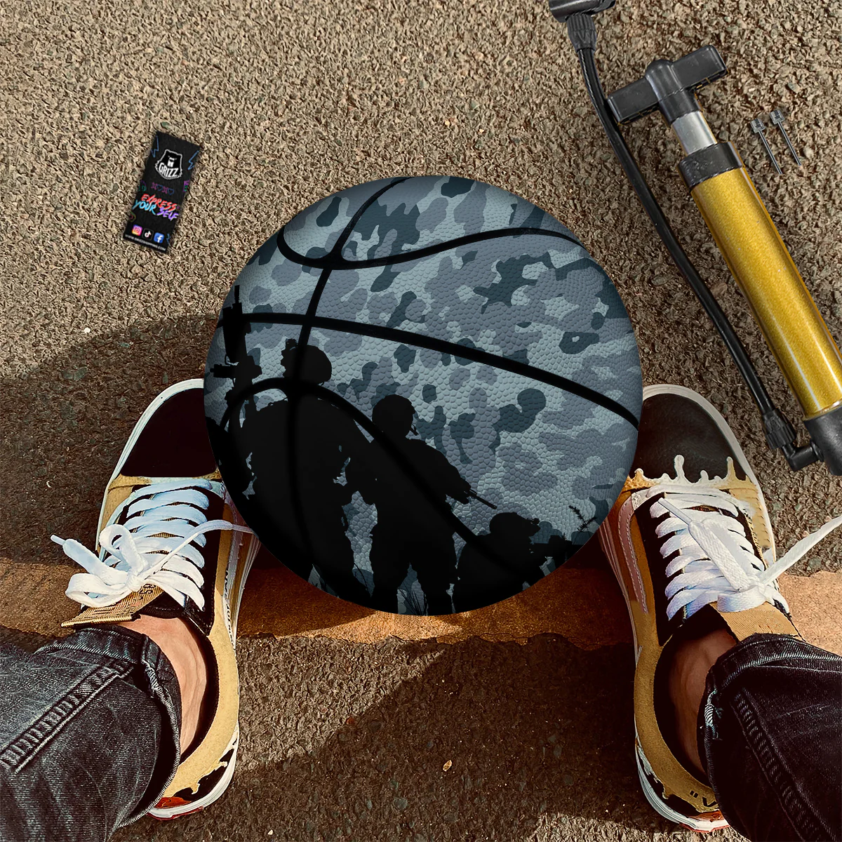 Air Force And Camouflage Print Basketball - Image 2