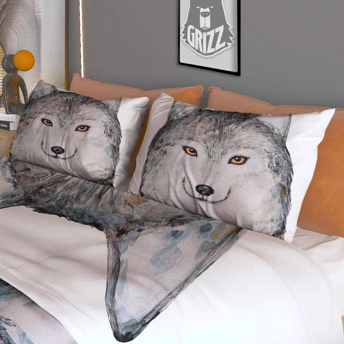 Alaskan Malamute Hand Drawn Print Duvet Cover Bedding Set - Image 3