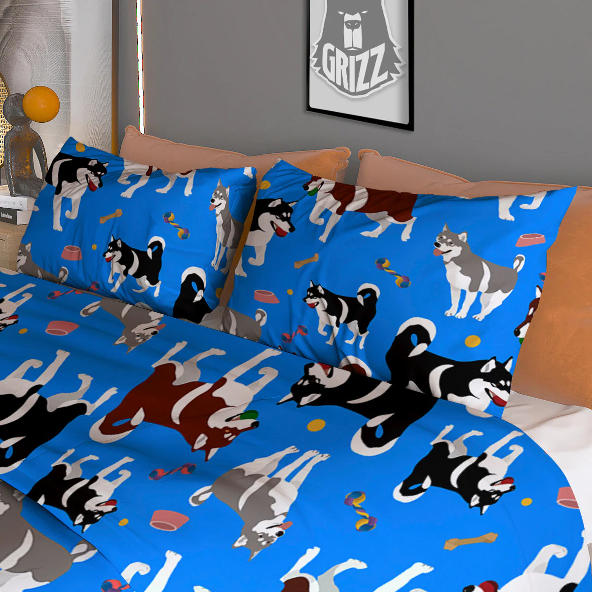 Alaskan Malamute Print Pattern Duvet Cover Bedding Set - Image 3