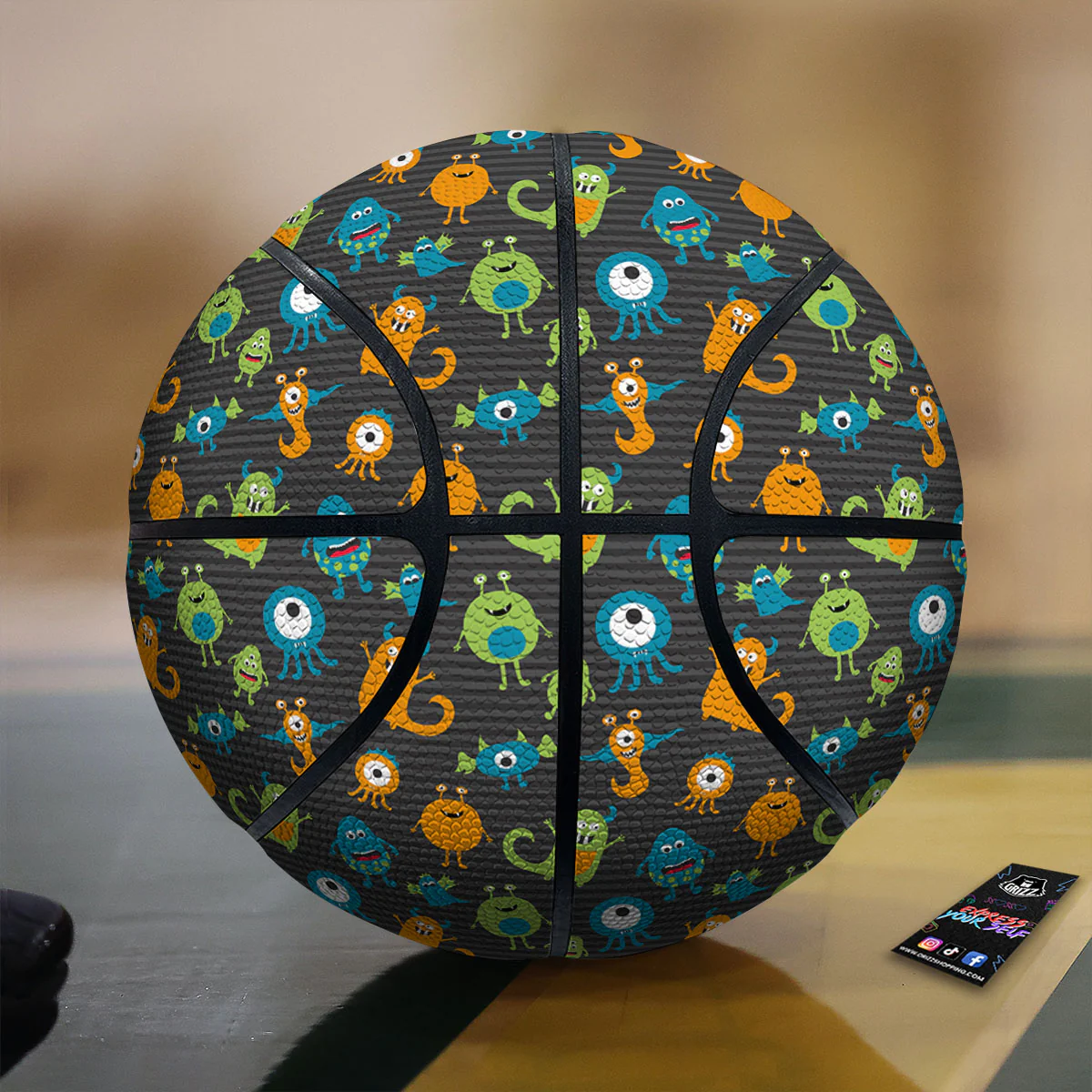 Alien Grey Striped Print Pattern Basketball