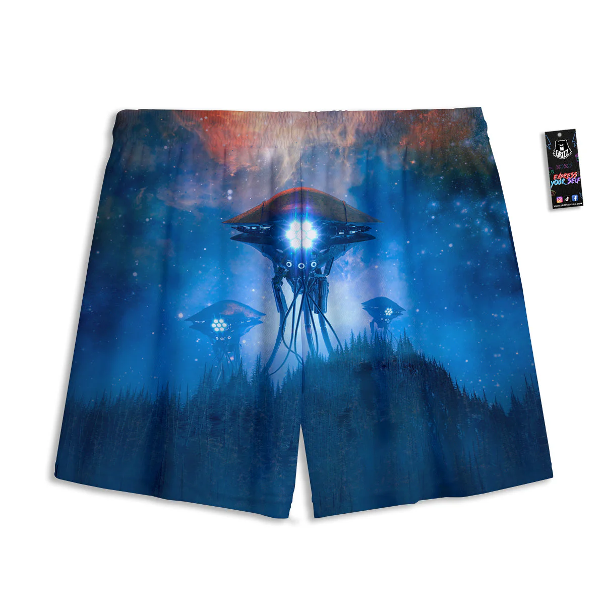 Alien Machines Print Mesh Shorts - Image 2