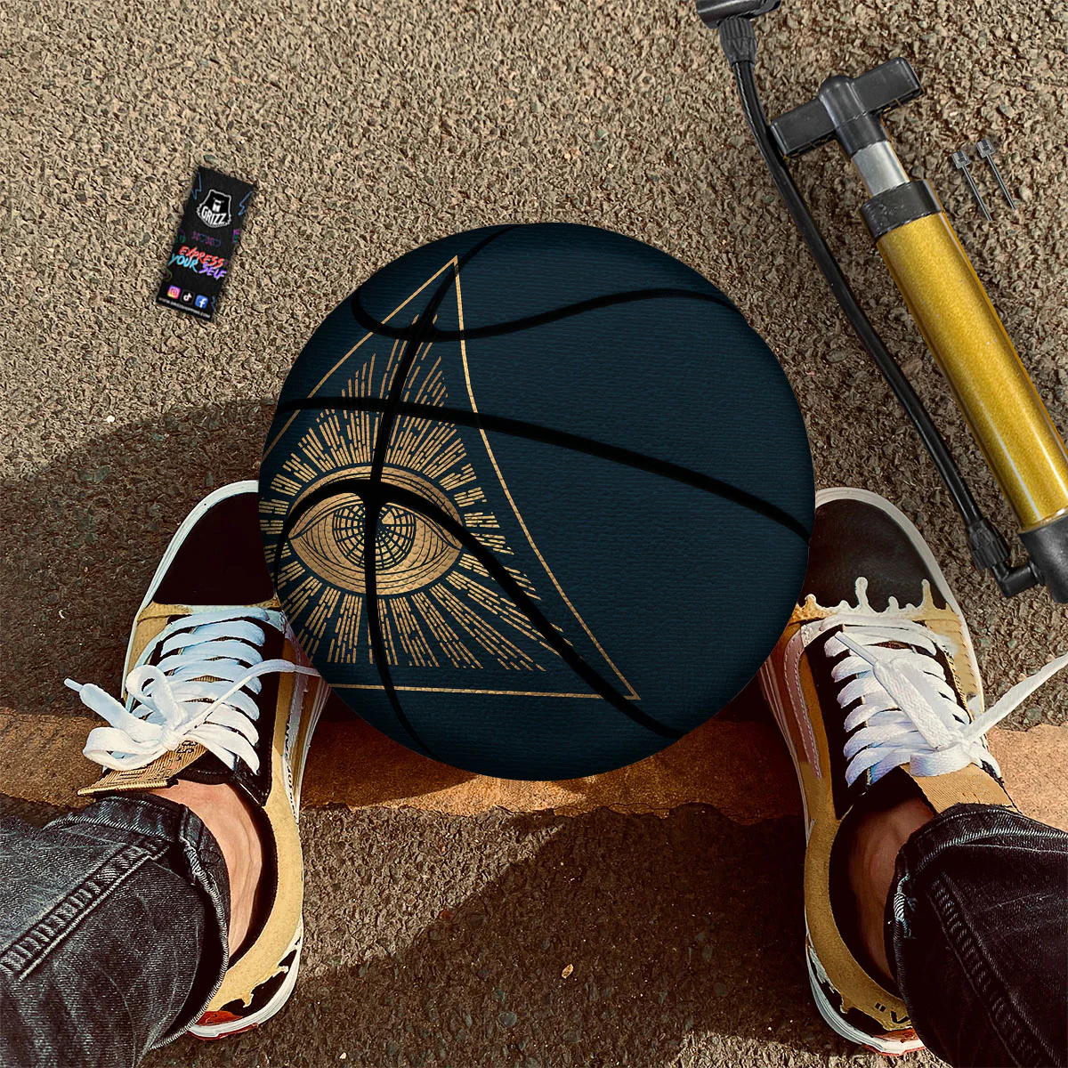 All Seeing Eye Masonic Print Basketball - Image 2