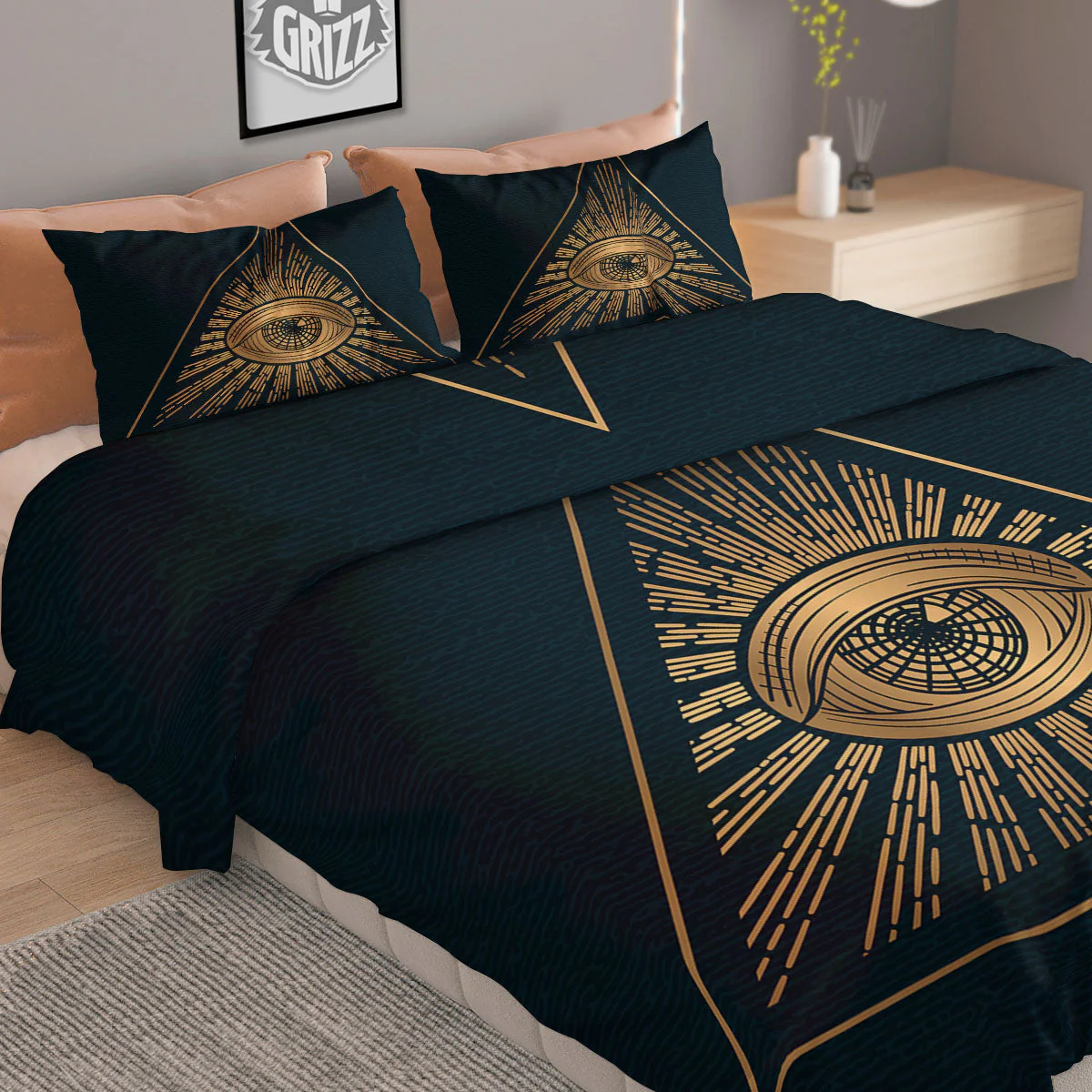 All Seeing Eye Masonic Print Duvet Cover Bedding Set - Image 2