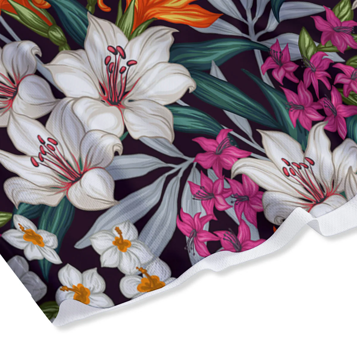 Aloha Flower Tropical Print Pattern Mesh Shorts - Image 4