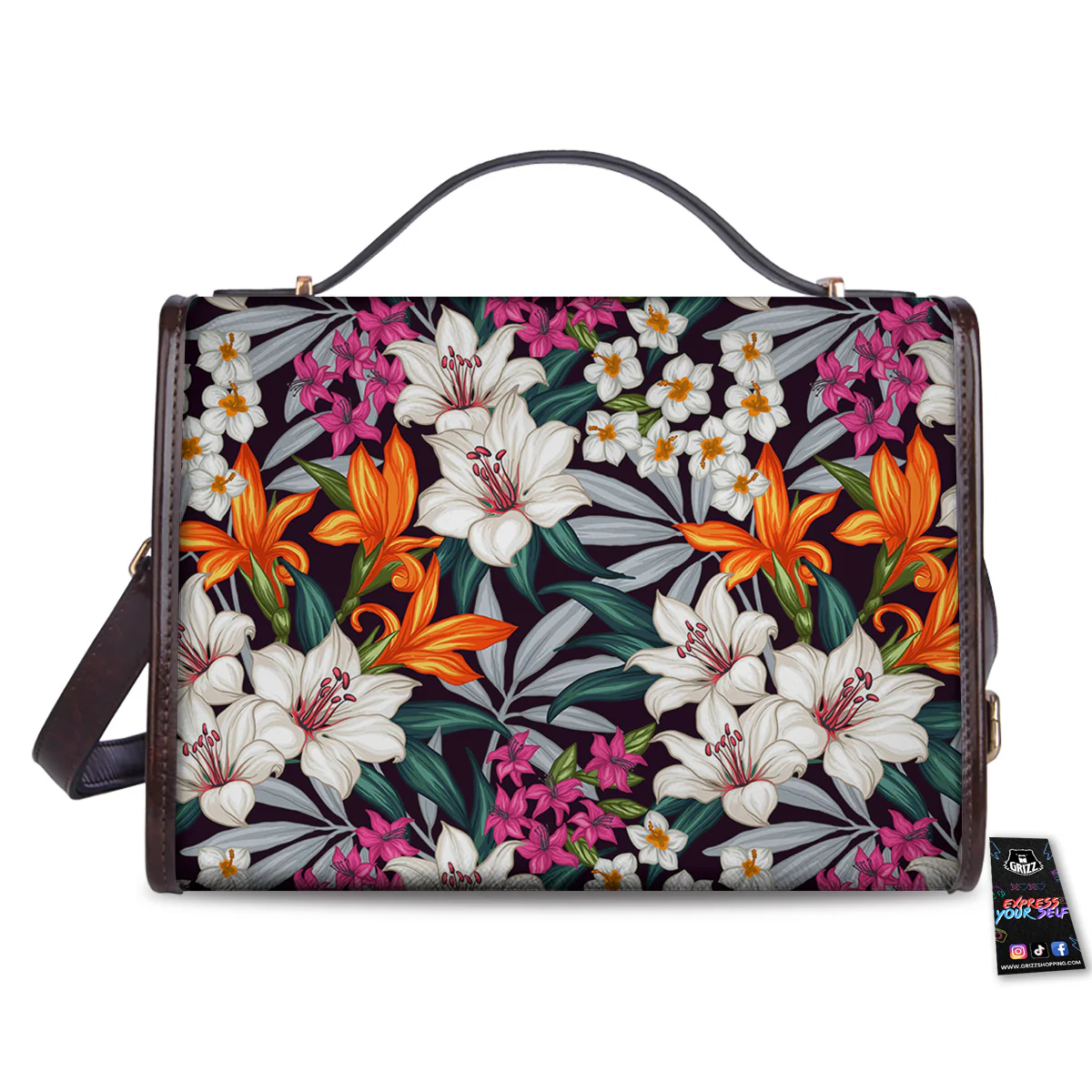 Aloha Flower Tropical Print Pattern Women's Satchel Bag - Image 2