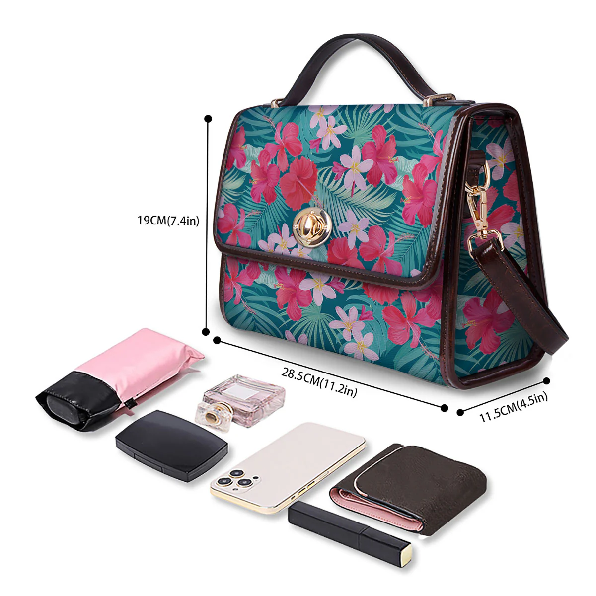 Aloha Hawaiian Flower Print Women's Satchel Bag - Image 4