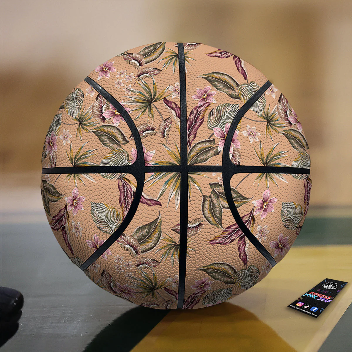 Aloha Hawaiian Vintage Print Pattern Basketball