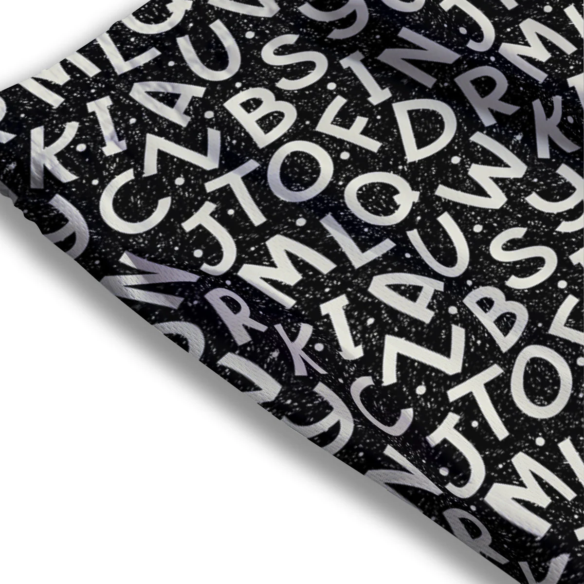 Alphabet Black Print Pattern Mesh Shorts - Image 3